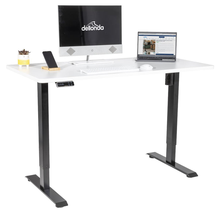 Dellonda White Electric Height Adjustable Standing Desk Memory Quiet 1400x700mm