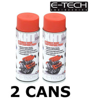 2X RED E-Tech 400ml Extremely High Temperature Paint XHT VHT Exhaust