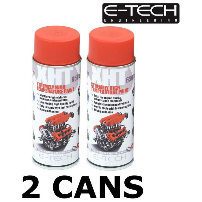 2X RED E-Tech 400ml Extremely High Temperature Paint XHT VHT Exhaust E-Tech - Town Tools 