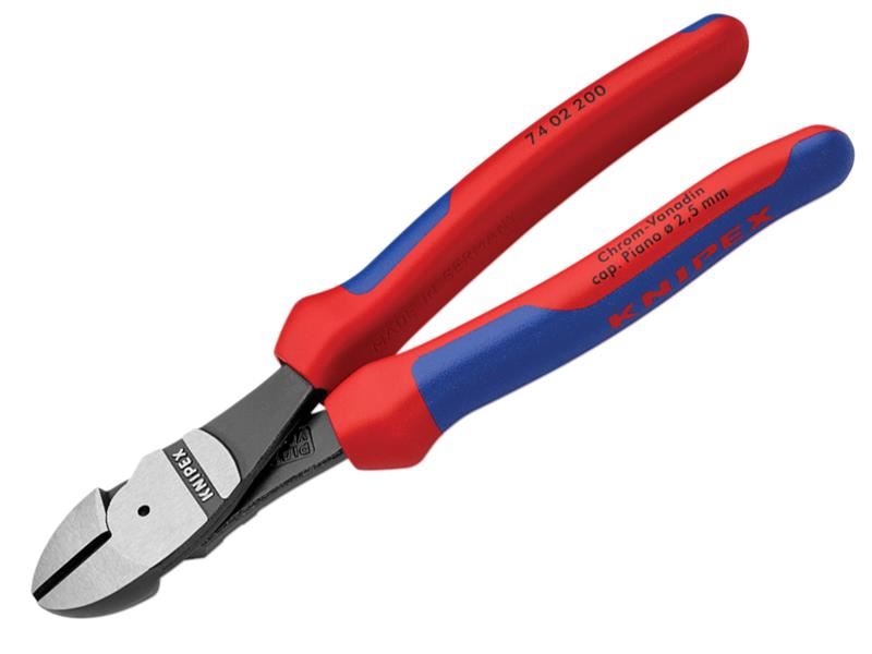 KNIPEX 74 02 200 High Leverage Diagonal Cutters Comfort Handles 200mm KNIPEX - Town Tools