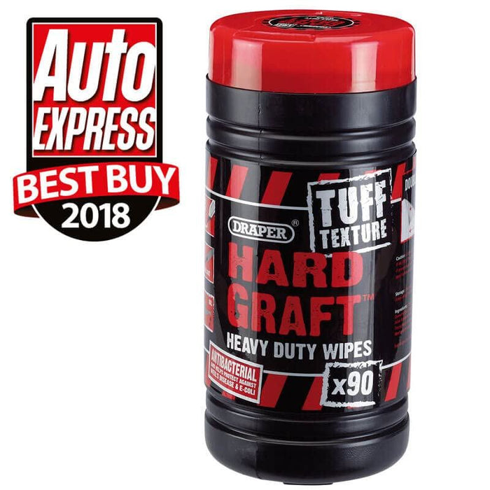 Draper 'Hard Graft' Tuff Texture Heavy Duty Wipes (Tub of 90) 84712 Draper - Town Tools 