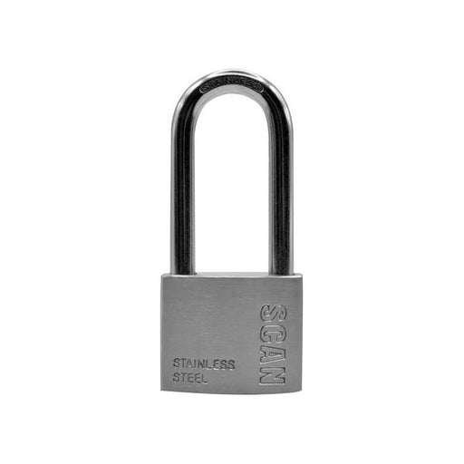 Scan Stainless Steel Padlock 50mm Long Shackle Scan - Town Tools