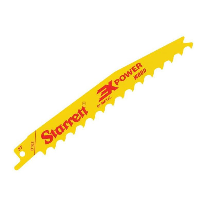 Starrett BT63-5 Bi-Metal Reciprocating Blade, Wood Tapered 152mm 3 TPI (Pack 5) Starrett - Town Tools
