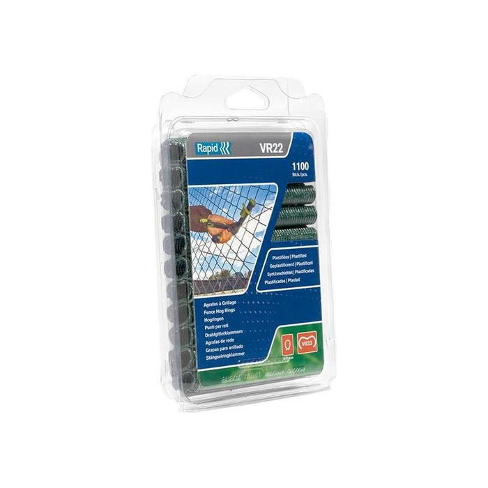 Rapid VR22 Fence Hog Rings Pack 1100 Green Rapid - Town Tools
