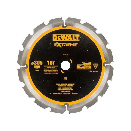 Dewalt Power Tools Extreme PCD Fibre Cement Saw Blade 305 x 30mm x 16T DeWALT Power Tools - Town Tools
