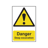 Scan Danger Deep Excavation - PVC Sign 400 x 600mm