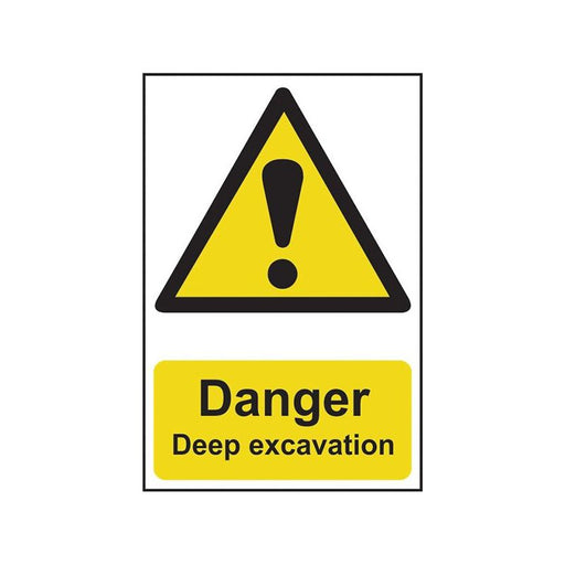 Scan Danger Deep Excavation - PVC Sign 400 x 600mm Scan - Town Tools