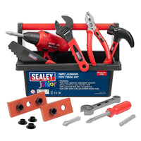Sealey JTK 19 Piece Childrens Kids DIY Toy Hand Tool & Drill Kit With Tool Box