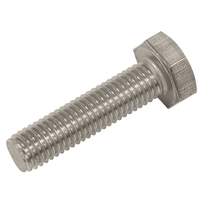 Sealey Stainless Steel Hex Head Set Screw DIN 933 - M10 X 40 A2 - Pack of 25 Sealey - Town Tools 