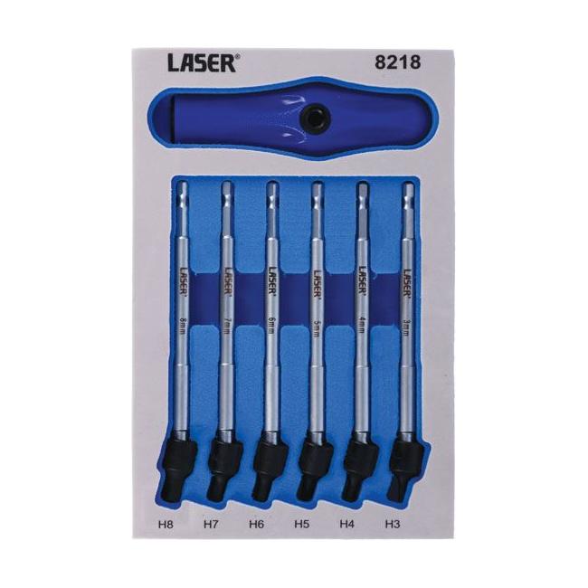 Laser Universal Joint Hex Bit Set 6pc 8218 Laser - Town Tools 