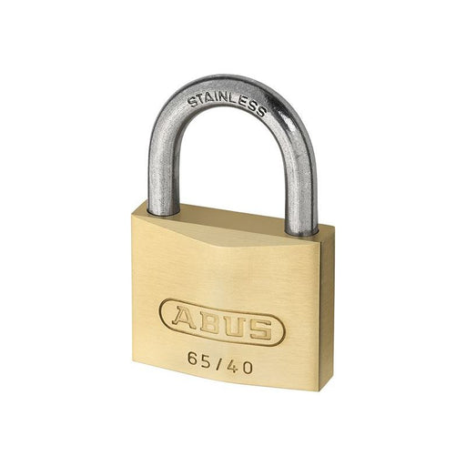 Abus Mechanical 65IB/50mm Brass Padlock Stainless Steel Shackle Keyed Alike 6504 ABUS Mechanical - Town Tools
