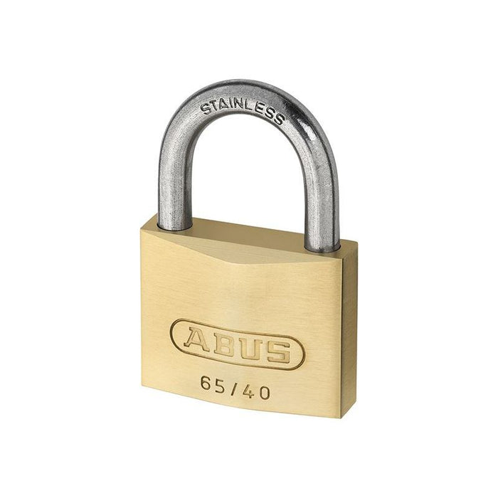 Abus Mechanical 65IB/50mm Brass Padlock Stainless Steel Shackle Keyed Alike 6504 ABUS Mechanical - Town Tools