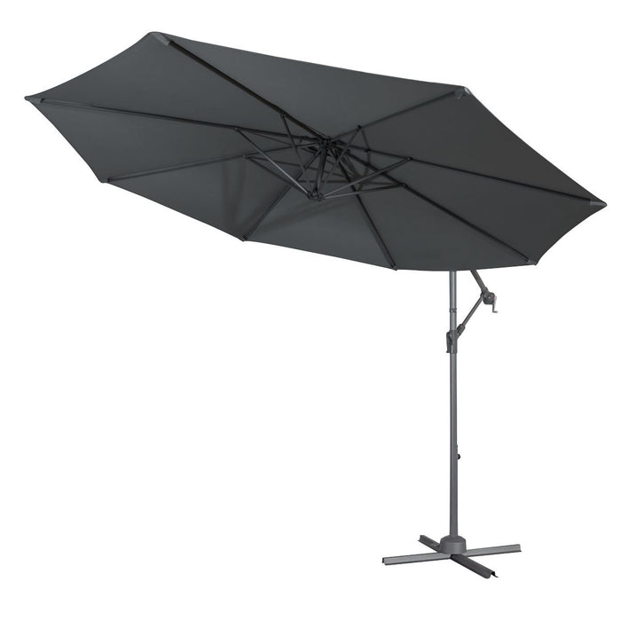 Dellonda Banana Parasol with Cover 3m - Grey DG264