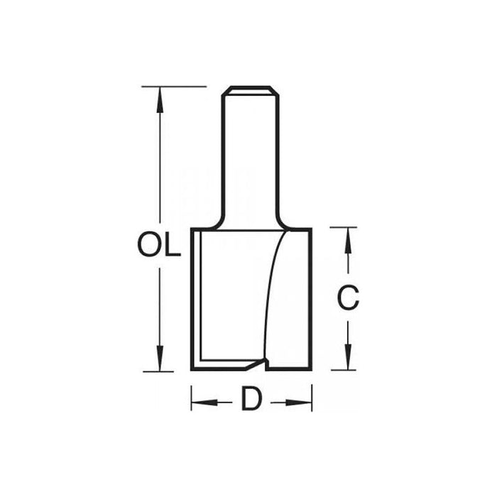 Trend 4/80 x 1/2 TCT Two Flute Cutter 25.4 x 37mm Trend - Town Tools