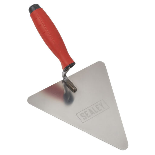 Sealey Stainless Steel Triangular Brick Trowel with Rubber Handle 180mm T1205 Sealey - Town Tools 