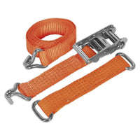 Sealey Car Transporter Ratchet Tie Down 50mm x 3m Steel Wheel Single 4500kg Brea