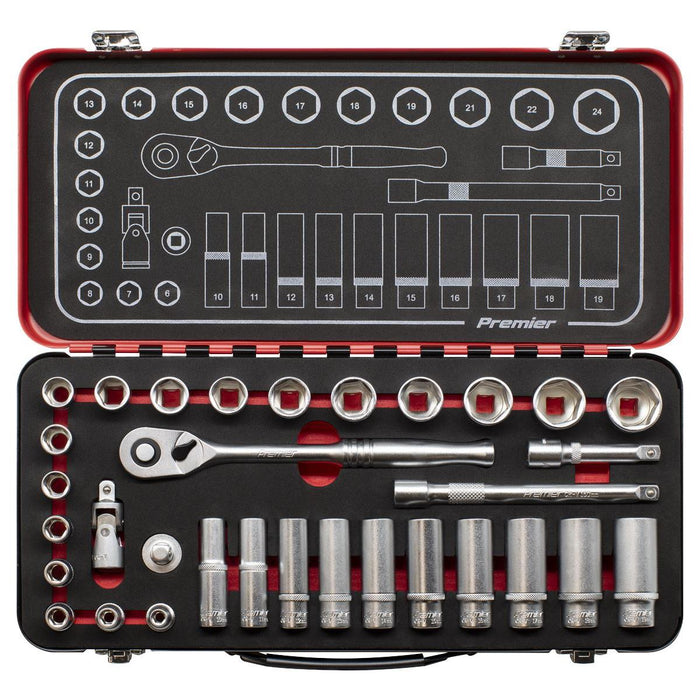 Sealey Premier Platinum Premier Platinum Socket Set 3/8"Sq Drive 32pc AK7922 Sealey Premier Platinum - Town Tools 