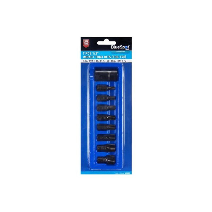Bluespot Tools 1/2in Impact TORX Bit Set, 9 Piece BlueSpot Tools - Town Tools