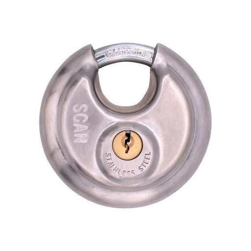 Scan Stainless Steel Disk Type Padlock 70mm Scan - Town Tools
