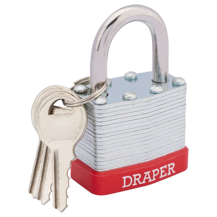 Draper Laminated Steel Padlock, 40 x 26mm 68767 Draper - Town Tools 