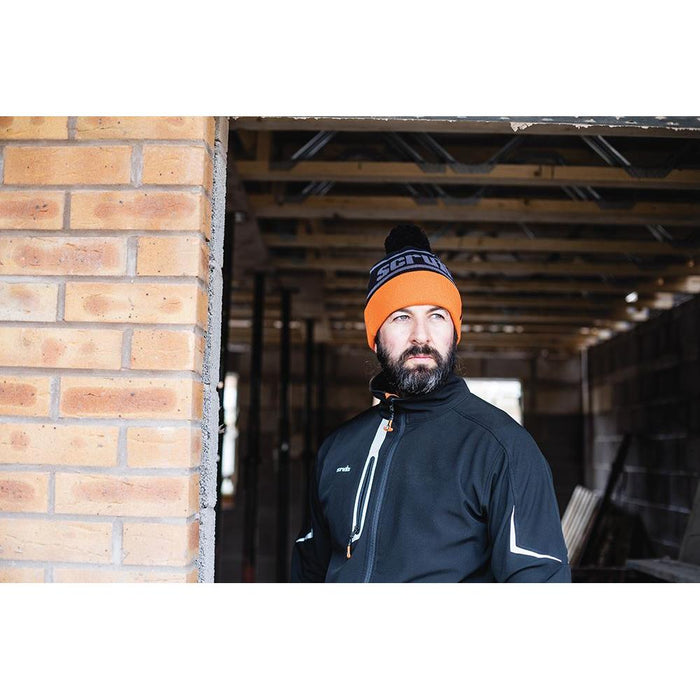 Scruffs Trade Bobble Hat Black/Orange Scruffs - Town Tools 