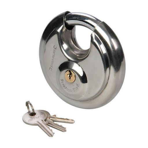 Silverline Stainless Steel Disc Padlock 90mm Silverline - Town Tools 