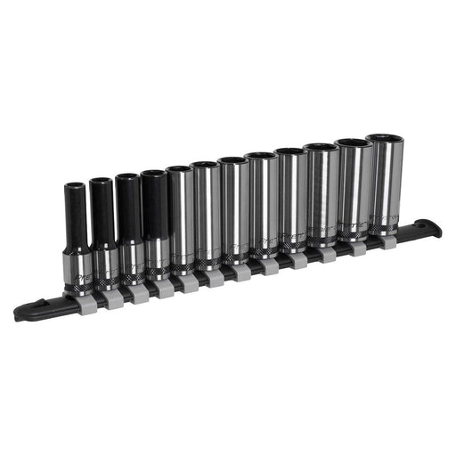 Sealey Socket Set Deep 12pc 3/8"Sq Drive Metric Black Series AK7993 Sealey - Town Tools 