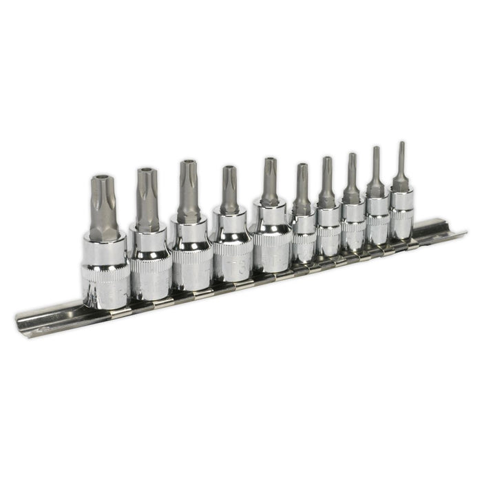 Sealey Security TRX-TS Socket Bit Set 10pc 1/4" & 3/8"Sq Drive AK6227 Sealey - Town Tools 