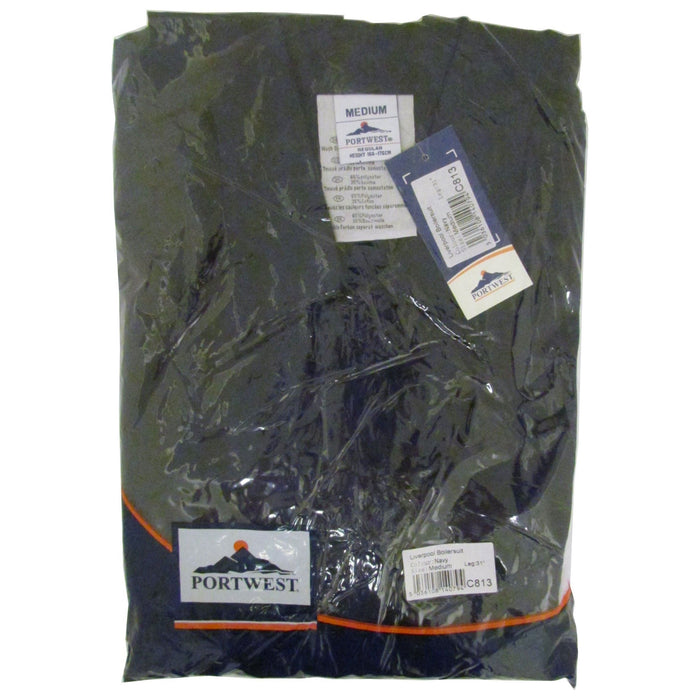 Portwest Polycotton Zip Coverall - Navy - Medium (Regular) Portwest - Town Tools 