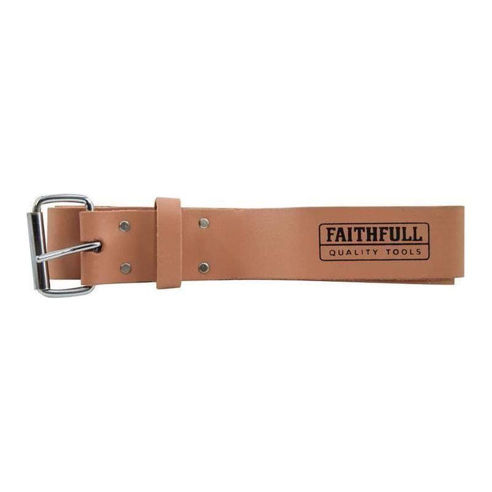 Faithfull Heavy-Duty Leather Belt 45mm Wide Tan Faithfull - Town Tools