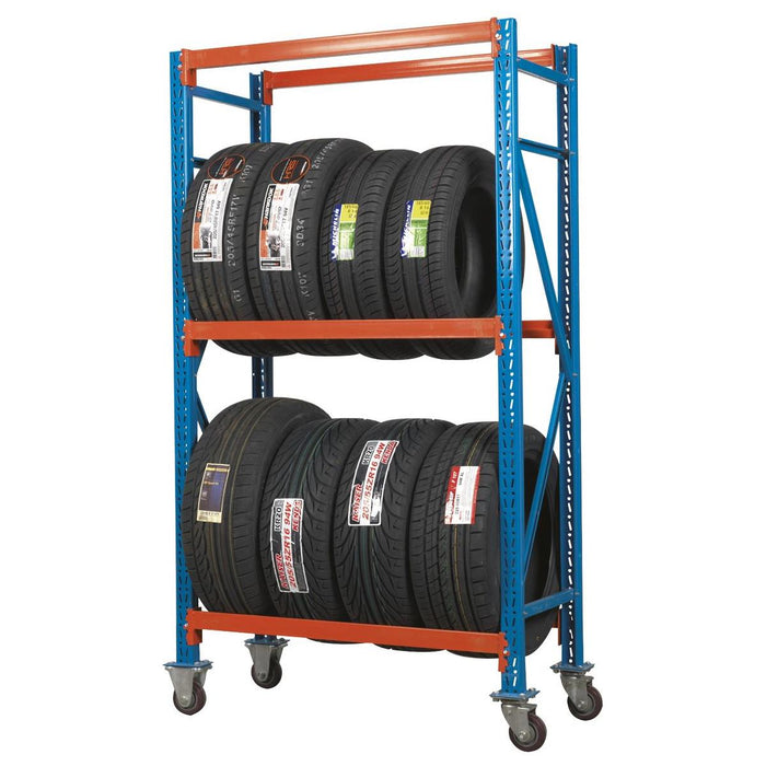 Sealey Two-Level Mobile Tyre Rack 200kg Capacity Per Level STR007 Sealey - Town Tools 