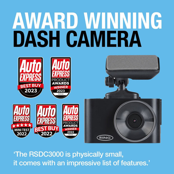 Ring Automotive - RSDC3000 Smart Dash Cam with GPS WiFi Full HD 1296p 30fps 2" S