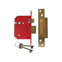 Union StrongBOLT 2200S BS 5 Lever Mortice Sashlock Satin Brass 81mm Visi
