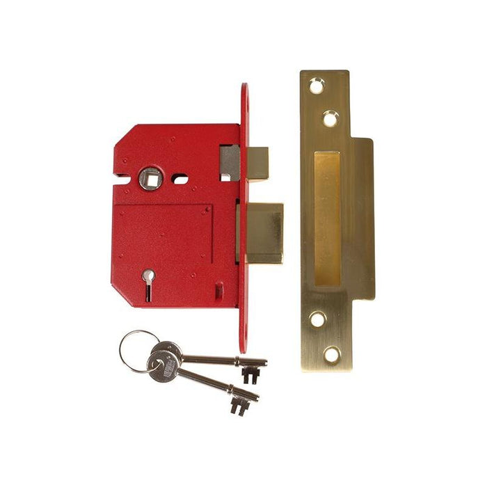 Union StrongBOLT 2200S BS 5 Lever Mortice Sashlock Satin Brass 81mm Visi UNION - Town Tools