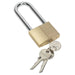 Sealey Brass Body Padlock With Brass Cylinder Long Shackle Siegen by Sealey - Town Tools 