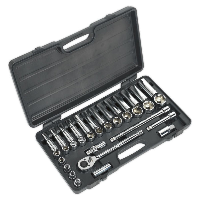 Siegen by Sealey Socket Set 35Pc 1/2Inchsq Drive 6Pt Walldrive Metric