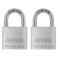 Abus Mechanical 64TI/30mm TITALIUM™ Padlock Carded Twin Pack