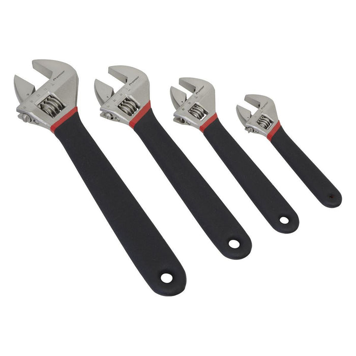 Sealey Adjustable Wrench Set 4pc Ni-Fe Finish AK9935 Sealey - Town Tools 