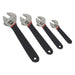 Sealey Adjustable Wrench Set 4pc Ni-Fe Finish AK9935 Sealey - Town Tools 