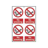 Scan No Smoking - 4 PVC Signs 100 x 150mm