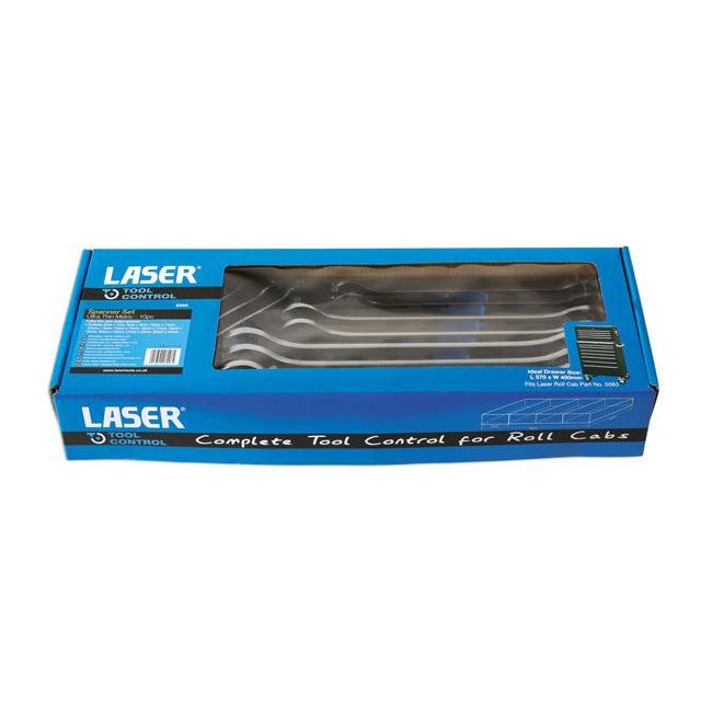Laser Ultra Thin Open Ended Spanner Set 10pc 6996