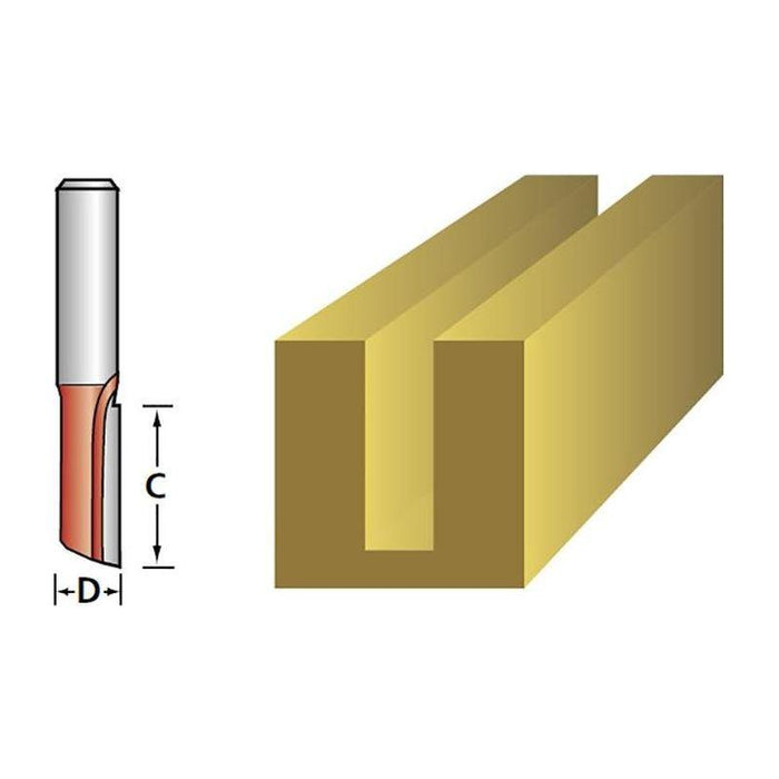 Faithfull Router Bit TCT Single Flute 3.2 x 10mm 1/4in Shank Faithfull - Town Tools
