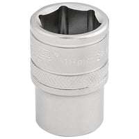 Draper 6 Point Metric Socket, 1/2" Sq. Dr., 18mm 16608