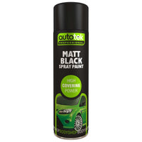 Autotek Professional Matt Black 500ml Spray Paint High Coverage 500ml Aerosol