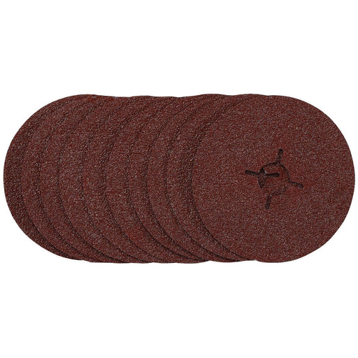 Draper Fibre Sanding Discs, 115mm, 36 Grit, (Pack of 10) 68377 Draper - Town Tools 