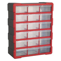 Sealey Cabinet Box 18 Drawer Red/Black APDC18R