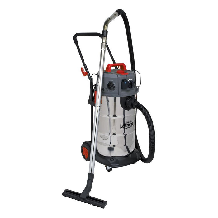 Sealey Vacuum Cleaner Industrial Dust-Free Wet/Dry 38L 1500W/230V Stainless Stee Sealey - Town Tools 