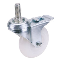 Draper Swivel Bolt Fixing Nylon Wheel with Brake, 75mm Diameter, S.W.L. 70kg