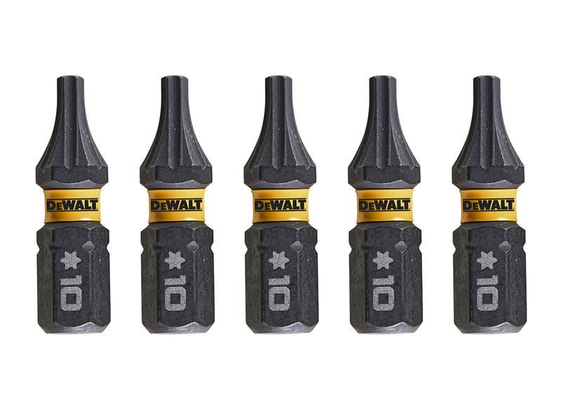 DeWALT Power Tools EXTREME FlexTORQ Bits T10 x 25mm (Pack 5) DeWALT Power Tools - Town Tools