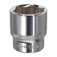 Sealey WallDrive Socket 32mm 1/2"Sq Drive Fully Polished SP1232